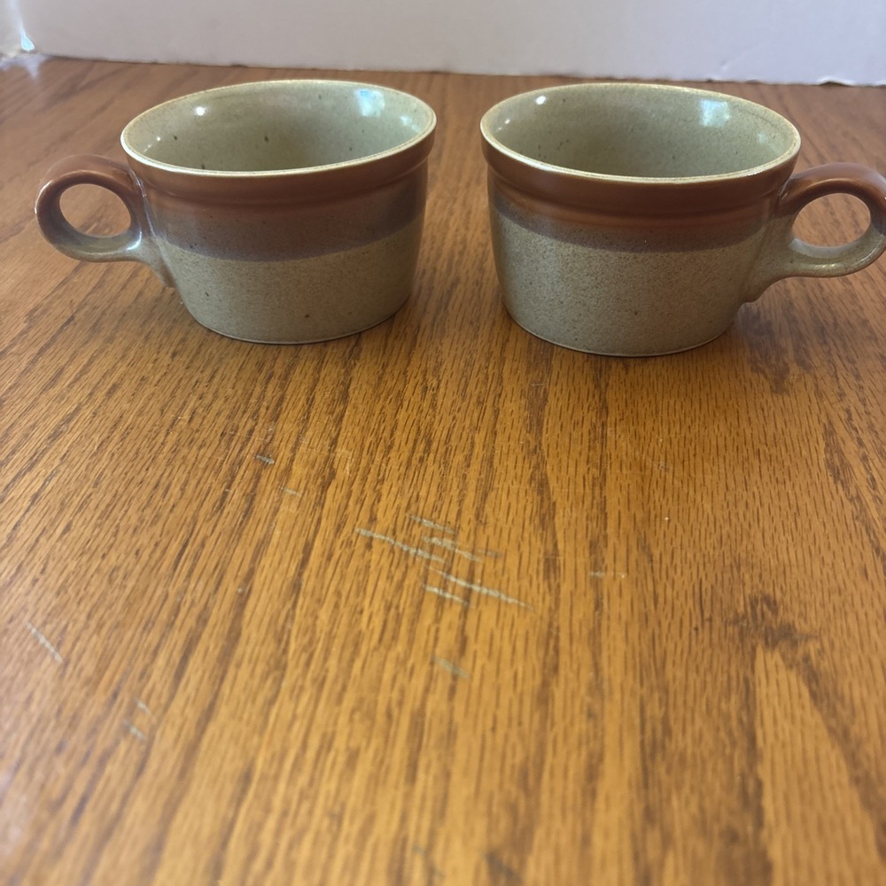 Vintage Mikasa Potters Art Mugs Ben Seibel Country Cabin PF850 Set Of 2